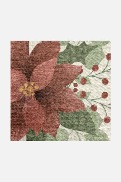 Weihnachtsstern Creme Teppich | Elegant & festlich