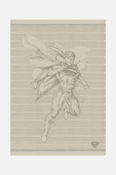 Superman™ Skizze Beige Teppich - Teppana